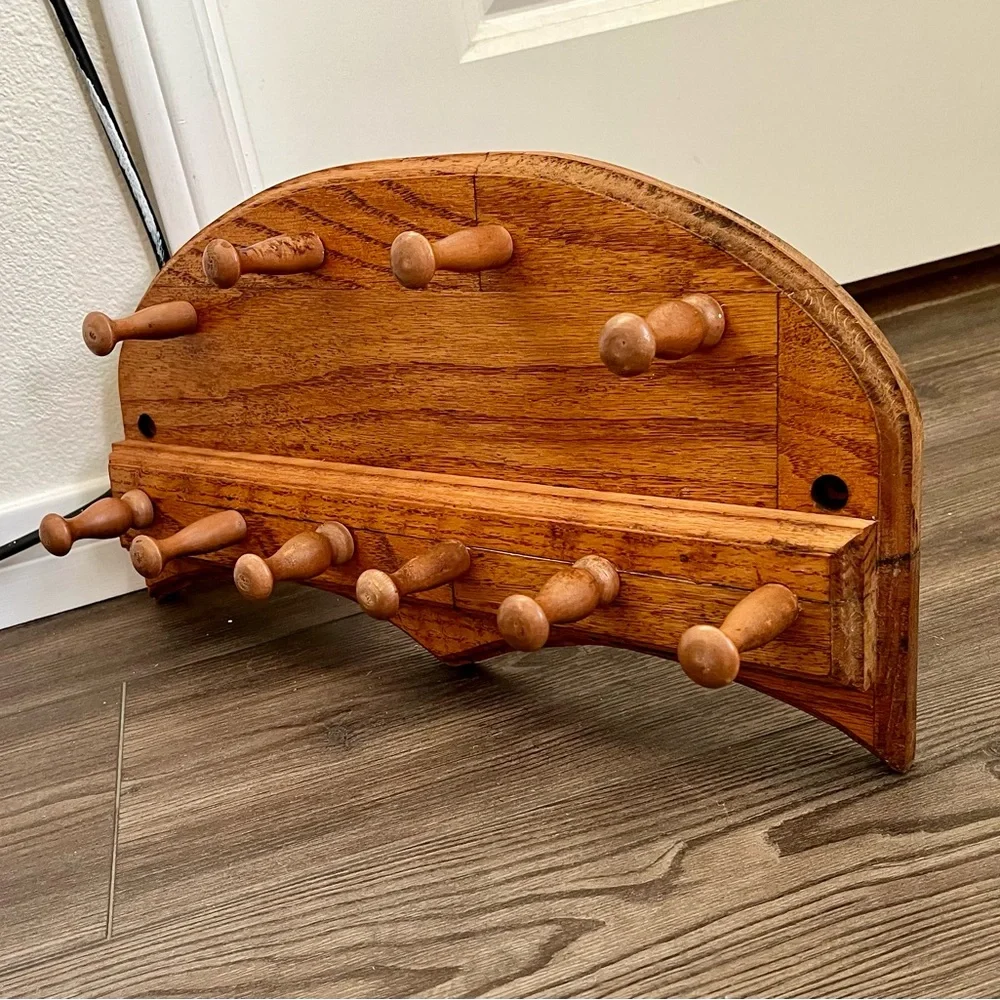 Wooden Wall Mounted Coat Rack 9/16 inches